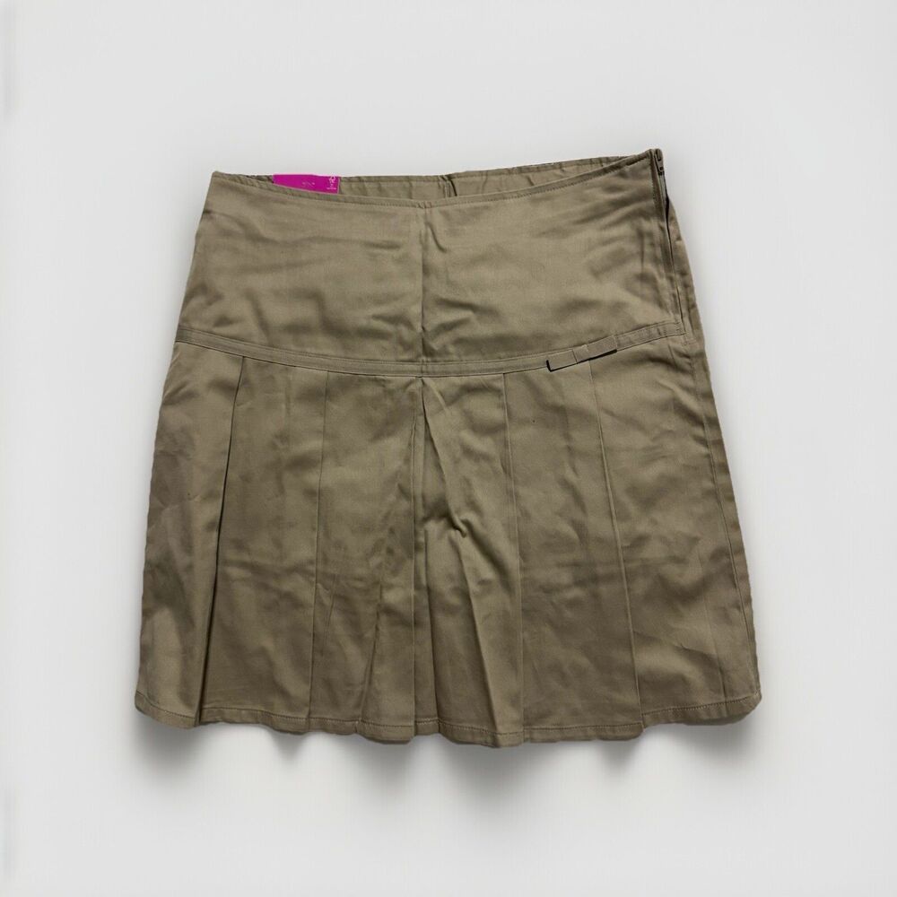 French Toast Girls Khaki School Uniform Pleat Ribbon Scooter Skirt Sz 20 SX9129